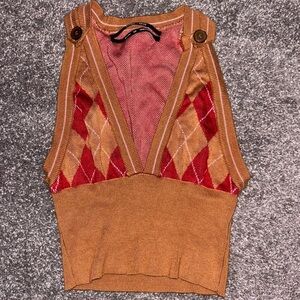 Urban Outfitters Argyle Vest Top